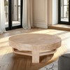 Royal Hampton 32 Inch Round Top Coffee Table with Open Sled Base - 3 of 4