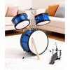 3-Piece Junior Drum Set for Kids Beginners, Kids Drum Kit with Full set of silent mats, Adjustable Throne, Cymbal, Pedal & Drumsticks - 4 of 4