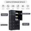 PAGED Storage Cabinet 32.6" Bathroom Organizer with 3 Drawers, Adjustable Shelves and 3 Doors, Freestanding Office Storage Unit for Room - 3 of 4