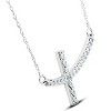 Pompeii3 1/3 Ct Diamond Sideways Cross Pendant 14k White Gold & 18" Chain 1 1/4" Wide - image 2 of 4