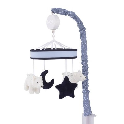 NoJo Cosmo Bear Musical Mobile with Bears Moon and Stars - Navy/Light Blue/White/Gray