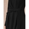 INSPIRE CHIC Women's Midi Pencil Long Sleeve Tie Waist Church Work Sheath Dresses - 4 of 4