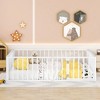 Queen-Size Metal Bed Frame with Enclosing Fence and Door Design - 2 of 4