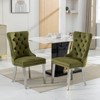NicBex Set of 2 Velvet Dining Chair with Nailhead Trim & Tufted Button Back Modern Upholstered Accent Chair with Plating Legs - 3 of 4