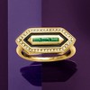 Ross-Simons 0.20 ct. t.w. Emerald and .10 ct. t.w. White Topaz Art Deco-Style Ring With Black Enamel in 18kt Gold Over Sterling Size 7 - 4 of 4