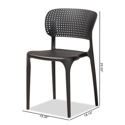 Rae Black Plastic Stackable Dining Chair Set