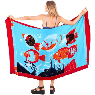 LA LEELA Women's Bikini Pareo Sarong Cover Up - One Size Plus, Parrot Bamboo Print, 88x42 Inches - View #7