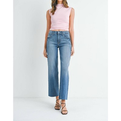 Women's Slim Palazzo With Scissor Cut Jeans - JUST BLACK DENIM