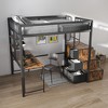 KTMBDW Loft Bed Full Size with Desk and USB Charging, Full Metal Loft Bed with 4 Hidden Drawers, Full Size Metal Bed Frame, Space-Saving, Brown - 3 of 4