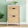 COZONY Rattan Shoe Cabinet with 2 Flip Drawers & 1 Drawer — Freestanding Shoe Organizer Rack for Entryway, Hallway, Foyer & Small Apartment - 4 of 4