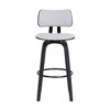 HomeRoots 26" Light Gray And Black Fabric Swivel Low Back Counter Height Bar Chair - 4 of 4