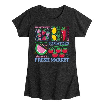Girls' - Instant Message - Summer Fresh Market Fitted Short Sleeve Graphic T-Shirt