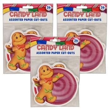 Eureka Candy Land Assorted Paper Cut Outs 36 Per Pack 3 Packs (EU-841294-3)
