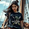 One Piece (Live Action) Zoro Skull Adult Black Short Sleeve Heavyweight Beefy Tee Shirt - 4 of 4