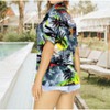 LA LEELA Button Down Shirt for Women Summer Beach Short Sleeve Tropical Vacation Hawaiian T-Shirt Coverup Dress Shirts Tops for Women - 3 of 4