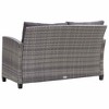 vidaXL 2-Seater Patio Sofa with Cushions Gray 48.8" Poly Rattan - 4 of 4