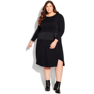 Black sweater clearance dress plus size