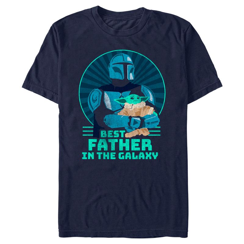 Men's Star Wars The Mandalorian Father's Day Best Father in the Galaxy T-Shirt, 1 of 6