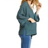 Women's Faux Button Front Pocket Top - umgee - 2 of 3