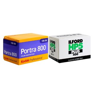 Kodak Professional Portra 800 Color Negative Film (35mm Roll Film, 36 Exposures) w/ Ilford HP5 Plus BnW Negative Film (35mm Roll Film, 36 Exposures) - 1 of 4