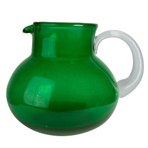 Artland Iris 90 Oz Handblown Glass Pitcher, Bubble Shape, Lead-Free, Versatile Drink Dispenser for Water, Juice, Cocktails, Dishwasher Safe - 1 of 4