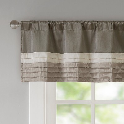 Natural Polyoni Pintuck Window Valance with Rod Pocket