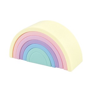 Hudson Baby Silicone Toy Arches, Pastel Rainbow, One Size - 1 of 3
