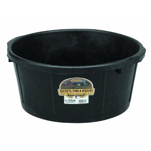 Little Giant HP650 Indoor Outdoor Heavy-Duty Rubber Tub Feeder Pan Bowl for Livestock, Black - 1 of 4
