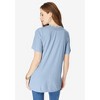 Roaman's Women's Plus Size V Neck Pointelle Tee - 3 of 4