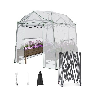 YARDSIGHT 8.5 x 7 FT Walk-in Greenhouse, Portable Pop-up Greenhouse 3 Adjustable Hights Heavy Duty Plant Gardening Canopy with Durable PE Cover - 1 of 4