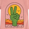 Girls' - Instant Message - Cactus Peace Sign Fitted Short Sleeve Graphic T-Shirt - 2 of 4