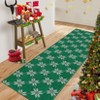 Coolmee Christmas Living Room Area Rug Machine Washable Rugs Carpet Indoor Door Mat Non-Slip Snowflake Rug for Bedroom Kitchen Green - 2 of 4