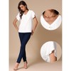 INSPIRE CHIC Women's V-neck Short Sleeve Loose Fit Blouses - 2 of 4