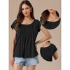INSPIRE CHIC Women's Short Sleeve Pleated Front Dressy Round Neck Summer Casual Blouses - 2 of 4