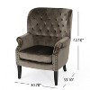 GDFStudio Wilkes Modern Velvet Upholstered Tufted Club Chair with Nailhead Accents - 3 of 4