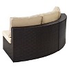 Catalina Outdoor Wicker Round Sectional Sofa  - Sand - Crosley - 3 of 4