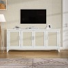 70" Farmhouse Style Natural Wood Desktop TV Stand for TVs up to 75" with Adjustable Shelves - Home Essentials - 3 of 4