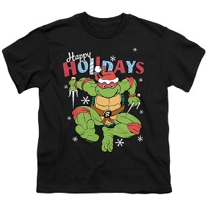 Boys' Teenage Mutant Ninja Turtles Happy Holidays With Raphael T-Shirt - 1 of 4