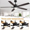 Airsurfer 65" Ceiling Fan with LED Light and Remote, 5 Wood-Finish Blades, Matte Black Body, Color-Changing, Modern Indoor Fan - 3 of 4