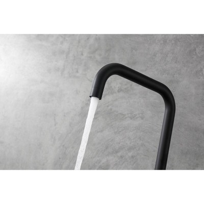 Brushed Nickel Gooseneck Single Handle Kitchen Faucet