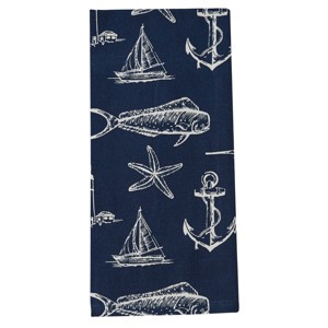 Split P Blue Captain's Quarters Dishtowel Set of 2 - 1 of 3