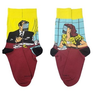 Modern Date and the New Normal Socks (Men's Sizes Adult Large) from the Sock Panda - 1 of 4
