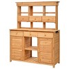 Coolbibila-65'' Tall Garden Potting Bench Table With Hutch, Patio Storage Workstation With 3 Shelves, 6 Drawers, 2 Bottom Cabinets&Side Hooks - 3 of 4