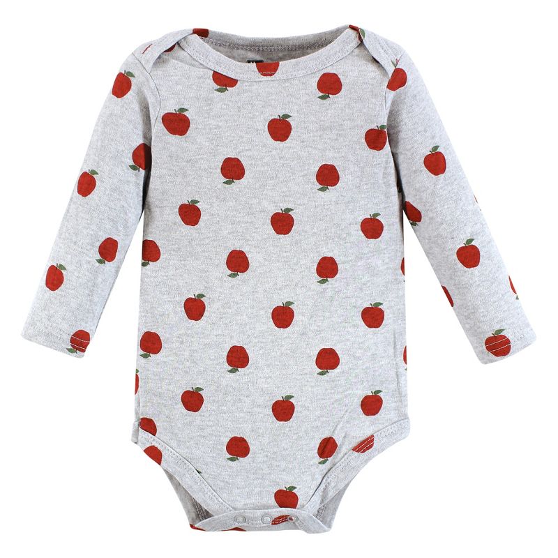 Hudson Baby Infant Boy Cotton Long-Sleeve Bodysuits, Apple Orchard, 6 of 7