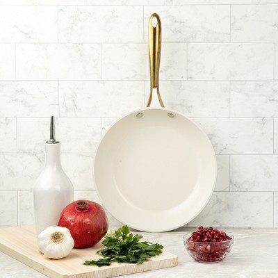 Cream and Gold 15-Piece Nonstick Ceramic Cookware Set