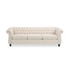Traditional Chesterfield Style Sofa, Deep Button Tufting, Nailhead Trim, Elegant Carved Legs for Living Room - 4 of 4