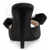 Allegra K Women's Clear Strap Satin Bow Stiletto Heels Mules Slide Sandals - 3 of 4