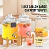VEVOR Beverage Dispenser, 1.5 Gallon Drink Dispensers for Parties,2PC,Glass Juice Dispenser with Stand, Stainless Steel Spigot - 3 of 4
