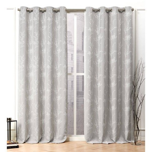 52 X96 Turion Grommet Top Room Darkening Curtain Panel Pair Dove Gray Nicole Miller