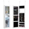 Tangkula Wall Door Mounted Mirrored Jewelry Cabinet Standing Vanity Storage Box - 2 of 4